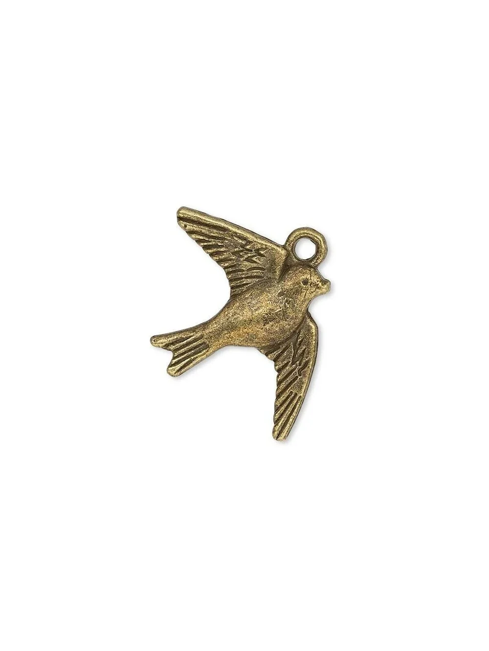 Antiqued Brass Pewter Flying Swallow Bird Charms Pendants 23x18mm Lot 10 pcs
